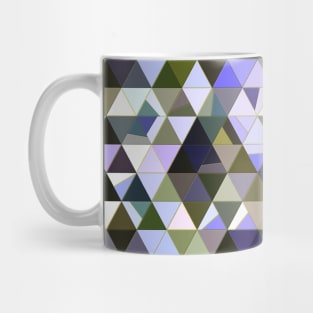 Brown, Blue, Black and White Abstract Imperfect Triangles Mosaic Mug